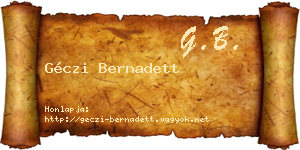 Géczi Bernadett névjegykártya